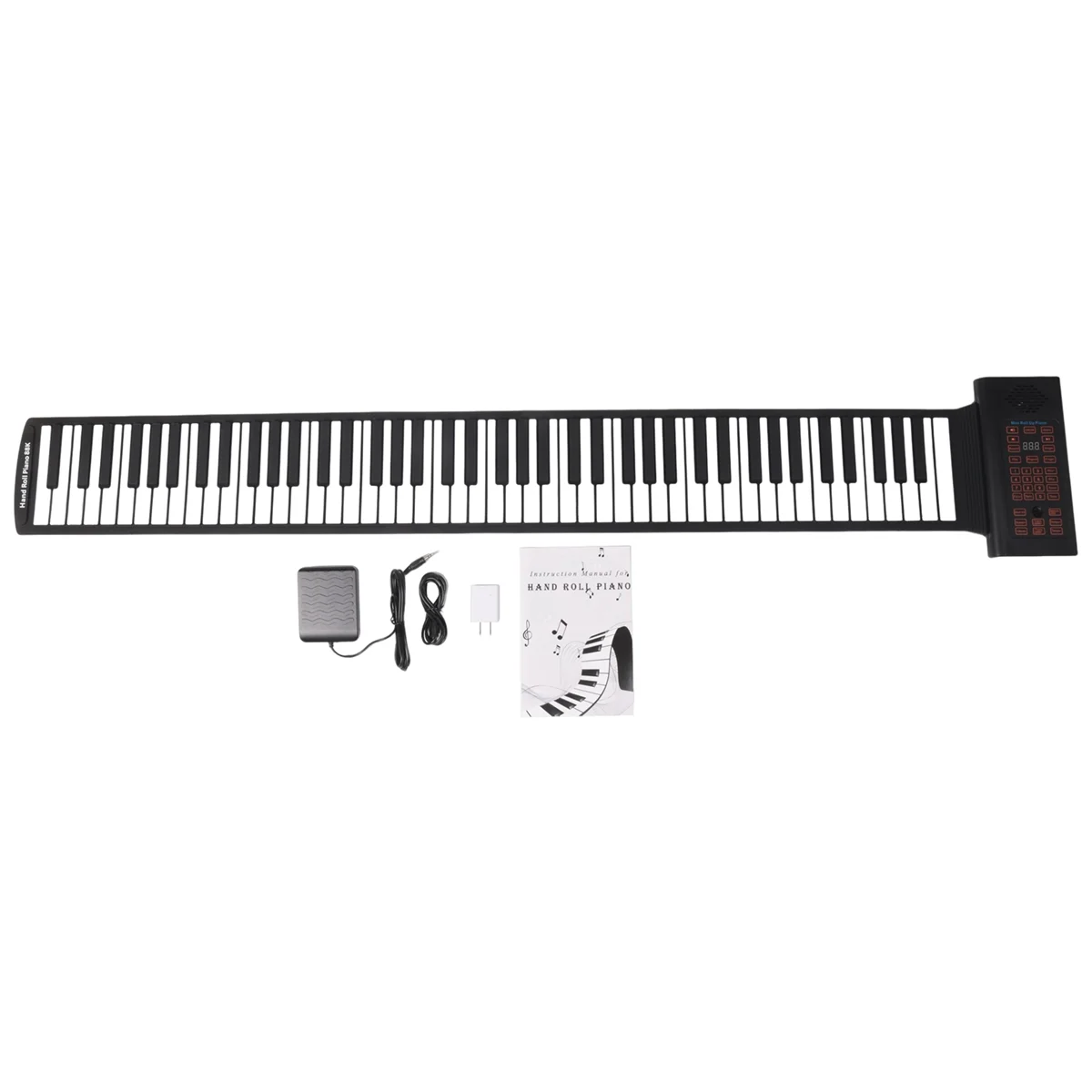 SLQZT Keyboard Portabel Piano Roll Up 88 Tombol Keyboard Elektronik Silikon Fleksibel dengan Baterai Isi Ulang untuk Hadiah Anak