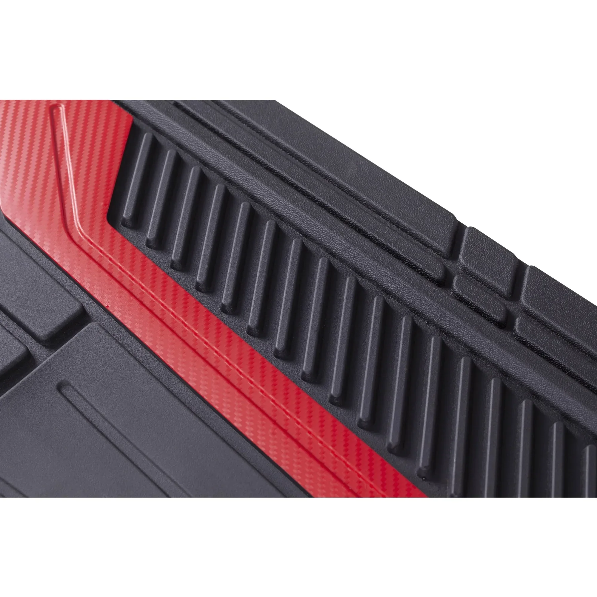 سجادات سيارة من ألياف الكربون الحمراء، بطانات أرضية عالمية لجميع الأحوال الجوية، حماية مضادة للانزلاق لسيارات السيدان وسيارات الدفع الرباعي والشاحنة