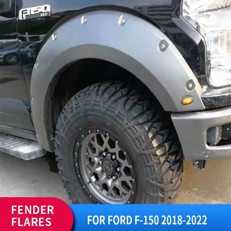 

Fender Flares Wheel Flare Protector For Ford F150 2018 2019 2020 2021 2022 Mudguard 4X4 Car Accessories Matte Black