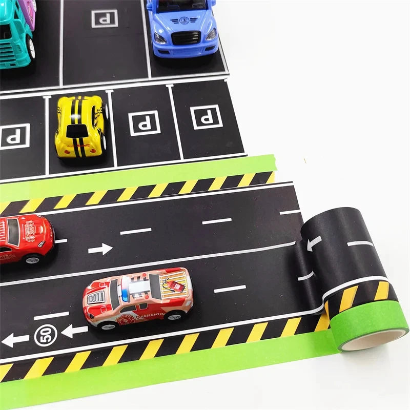 

DIY Model Making Road Game Paper Sticker Tape Set Toys for Simulation Road Scenery/Sandtable Landscape/Holiday Decoration/Gift