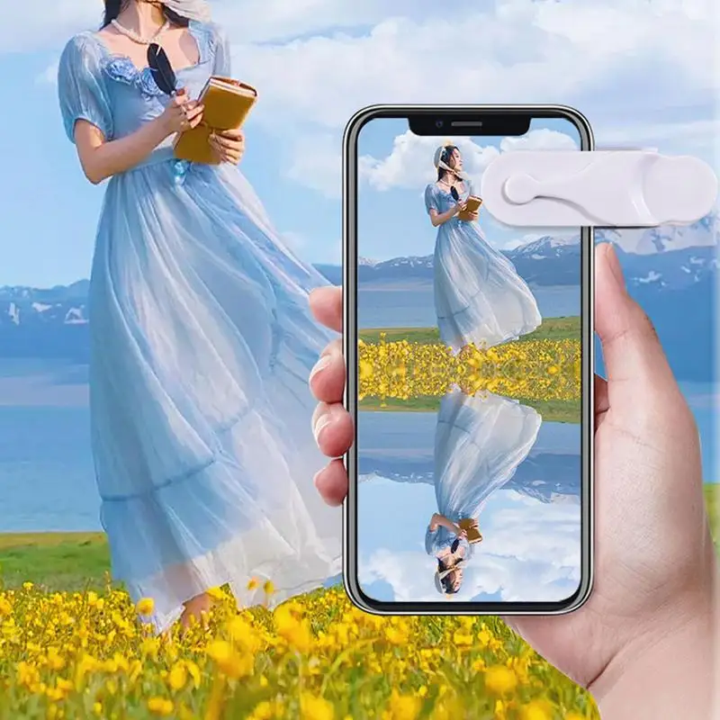 Selfie Glass For Phone Vlog Selfie Phone Camera Glass With Clip High Definition Photo Reflection Effect Phone Looking Glass For