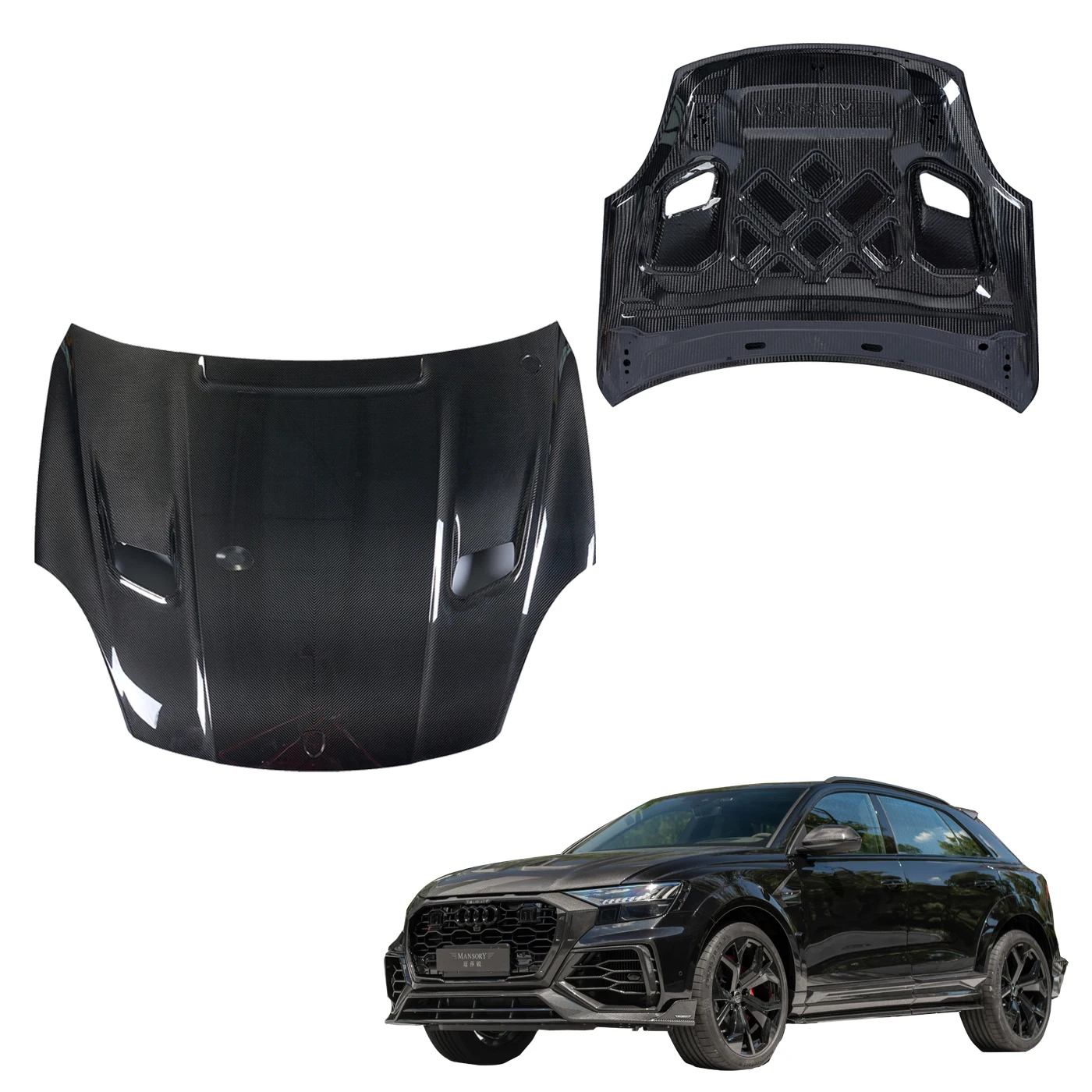 New Mansory Upgrade auto Bodykit for audi rsq8 Dry full Carbon Fiber kit Auto Engine Hood Parts Car accessories