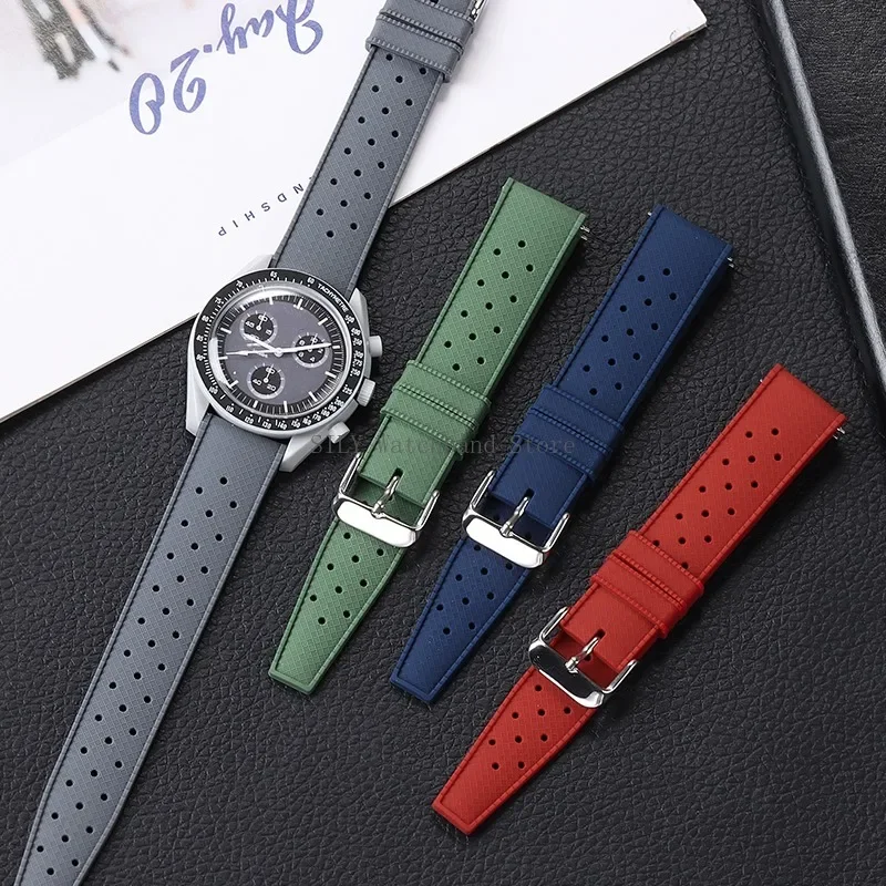 18mm 20mm 22mm Silicone Strap Universal Men Women Smartwatch Band Quick Release Breathable Wristbelt Soft Rubber Sport Bracelets image 2