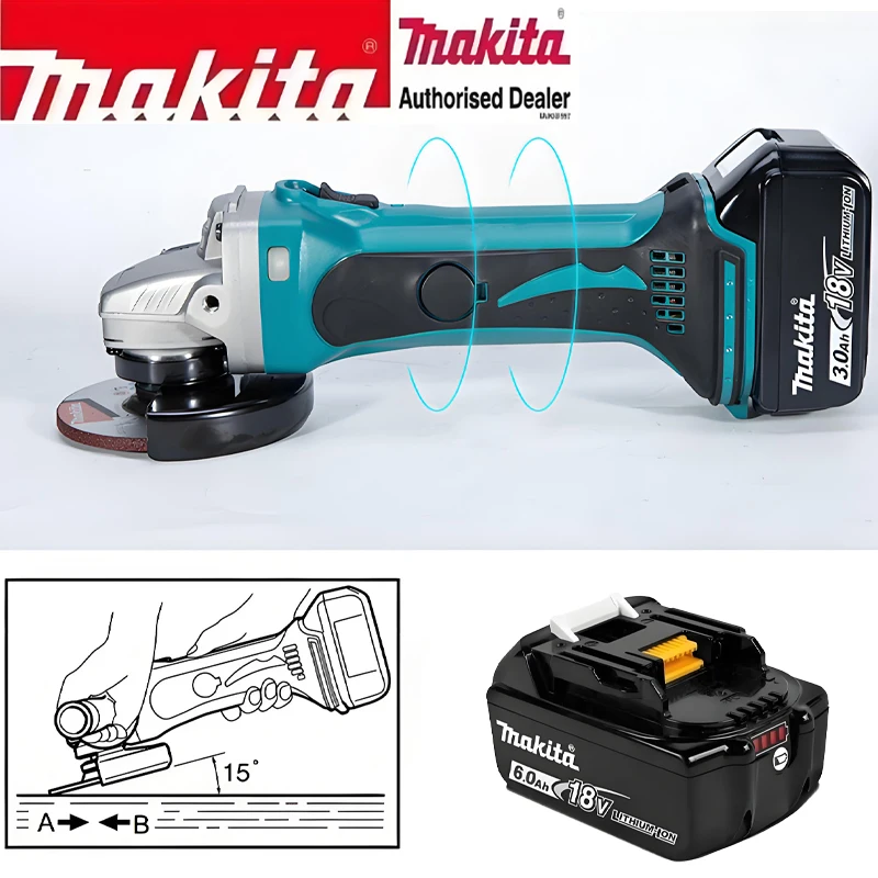 

DGA402 Makita18V 125mm brushless lithium electric Angle grinder Rechargeable cutting machine High-power polishing machi
