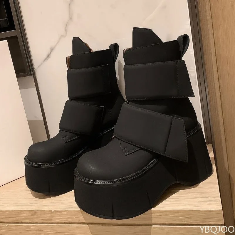 Small Size Spring Autumn New Thick Soled Height Increasing Women's Short Boots Small Stature Sponge Sole Slimming Women's Boots