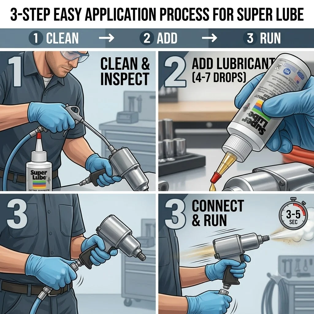 Super Lube 12004 Air Tool Pneumatic Lubricant 118ML NSF Certified Food Grade Translucent Lubricant Pneumatic Tools