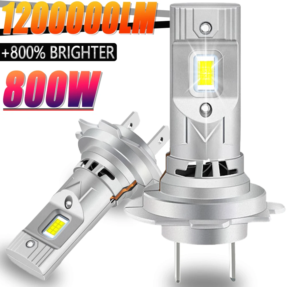 

H7 LED Lights for Car Headlight Bulbs CANBUS Super Bright 1200000LM 12V Wireless Mini Auto Headlamp High Power Fan Cooling Lamps