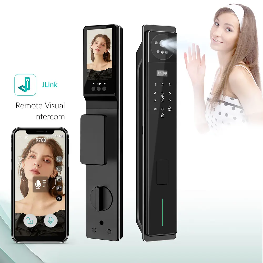 

Eseye ODM/OEM 3D Face Recognition Fully Automatic Fingerprint Smart Camera Door Lock with APP Finger vein lock