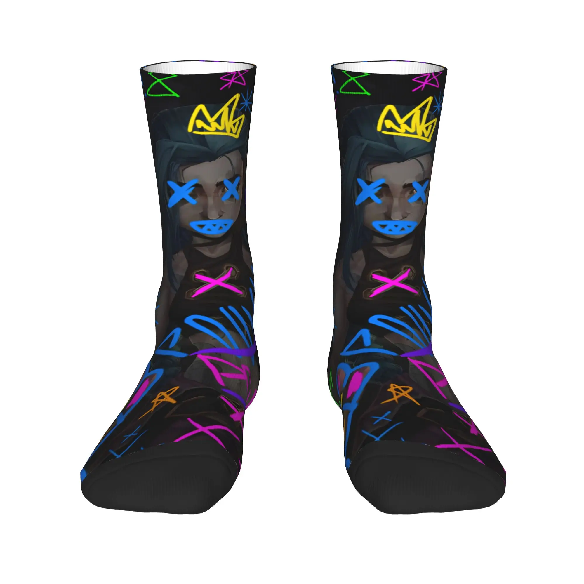 Jinx Monkey  Arcane (1) Socks  Anti Slip Stockings Men's Quality Skateboard Socks Autumn Gothic Custom Socks