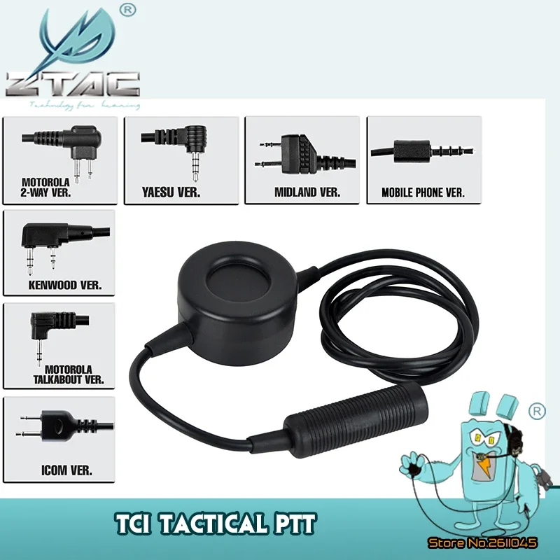 Z-Tactical Headset PTT Accessories Headphones PTT For Softair Push-to-Talk Button Midland Motorolar Yaesu Gaming