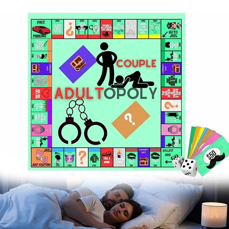 Adultopoly Board Game Couples Adultopoly Date Night Game Fun Interactive Relationship Card Game Conversation Cards For Couples