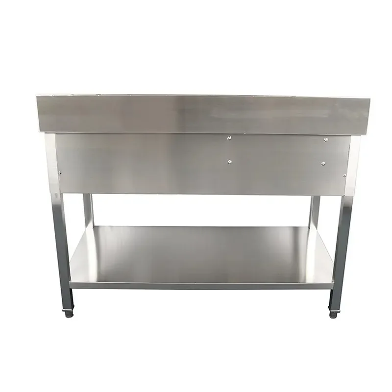 Stainless Steel Kitchen Sink Single Double Bowl with Bracket Platform for Dish Washing Vegetable Cleaning Canteen Commercial