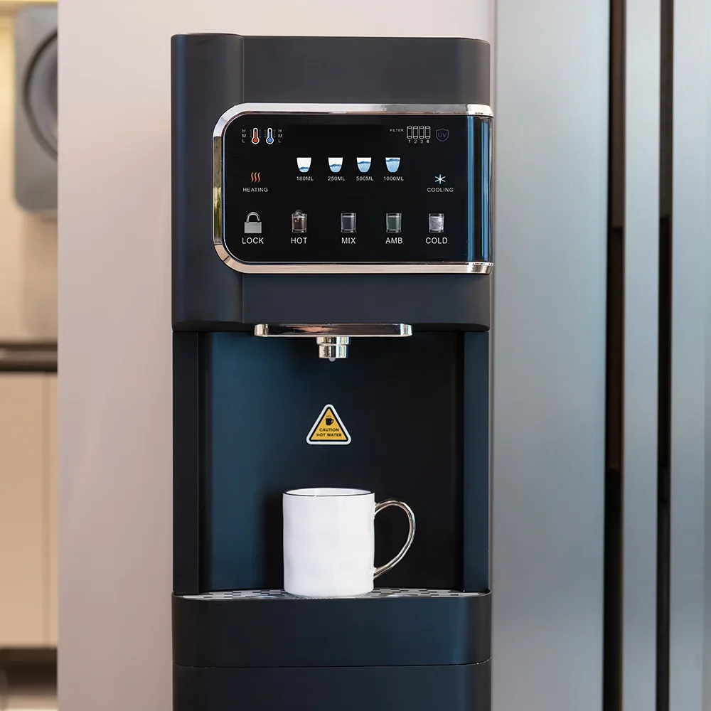 

Stand-mounted Automatic Aluminium Water Dispenser Hot Cold Ceramic Ceramic for Household Hotel Use with Plastic Housing