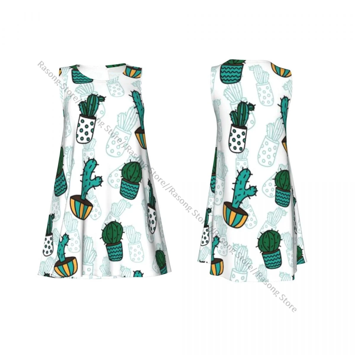 فستان نسائي مضحك الصبار الصيف عارضة تي شيرت الشاطئ التستر فستان تانك