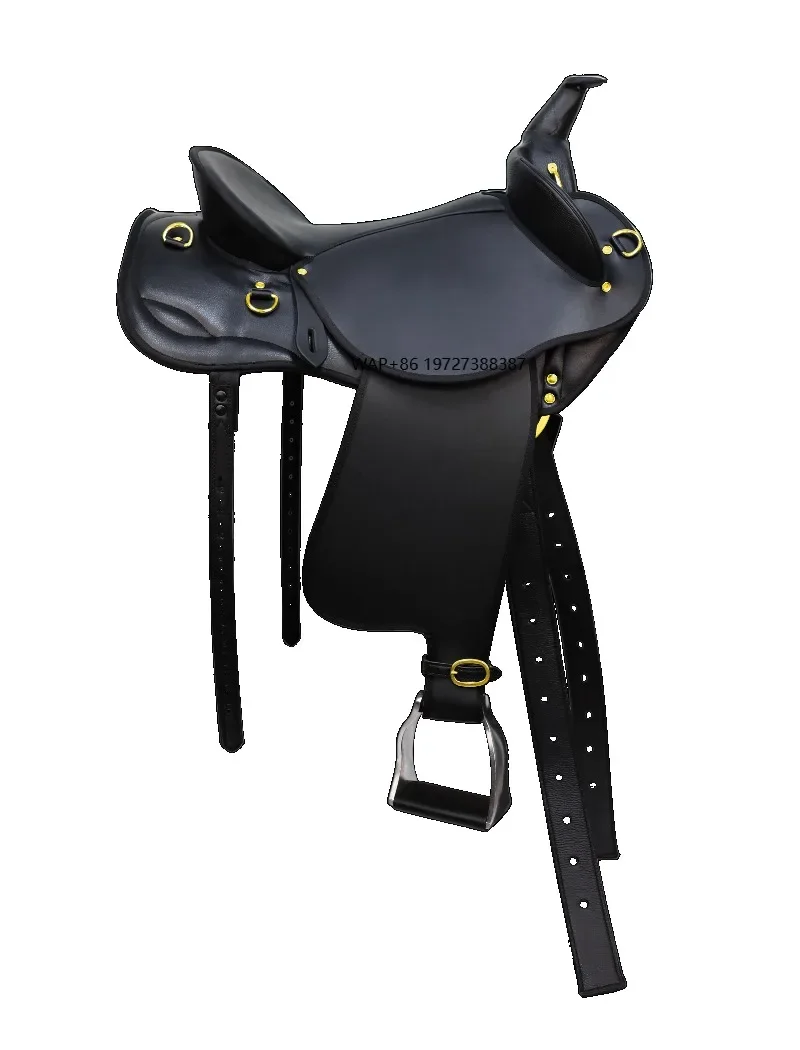 Sela Ocidental Robusta para Cavalo, Assento Durável, Ventilado e Balanceado, Preto e Marrom, 17 e 18 Polegadas