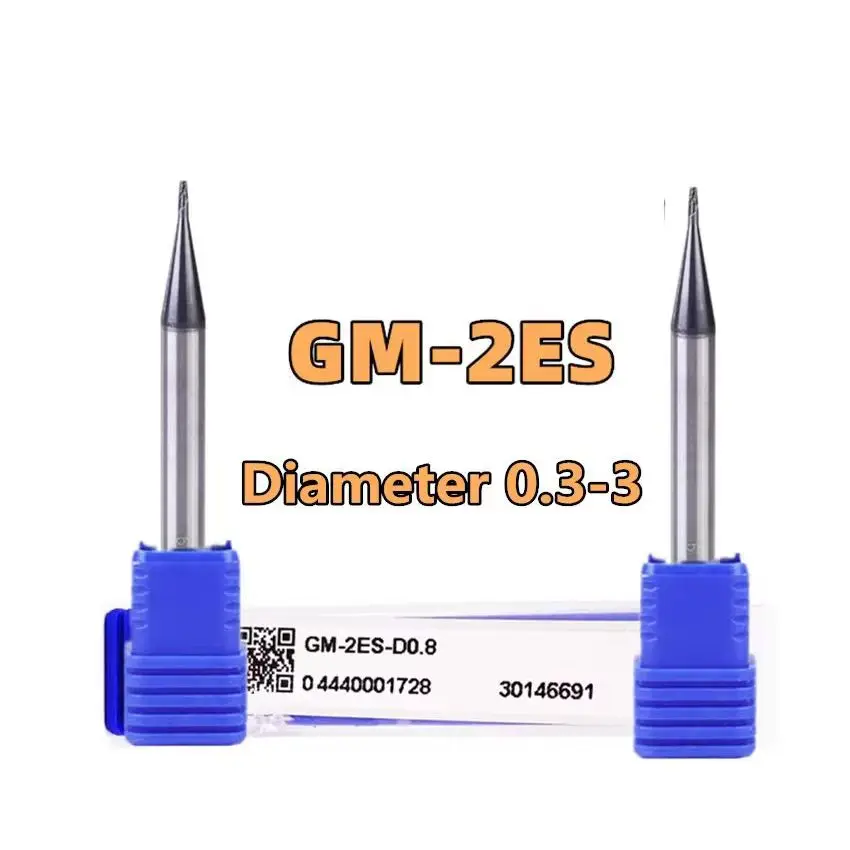 ZCC.CT GM-2ES-D1.0/GM-2ES-D1.1/GM-2ES-D1.2/GM-2ES-D1.3/GM-2ES-D1.4/GM-2ES-D1.5 Two flutes Micro Diameter Flat end mills 1pcs/box