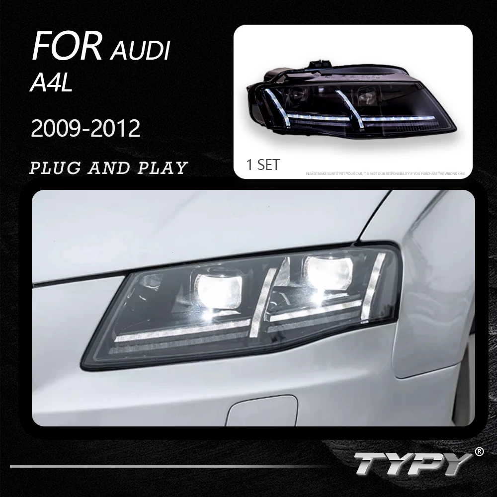 

TYPY Car Headlights For Audi A4 2009-2014 LED Car Lamps Daytime Running Lights Dynamic Turn Signals Car Accessories