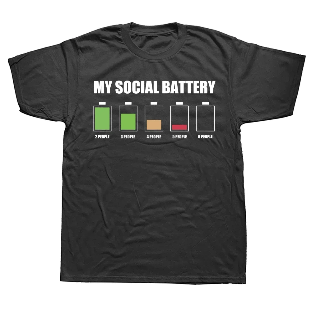My Low-energy Social Battery Short-sleeved T-shirt, Printed Streetwear, Anti-social Housing Economics, Birthday Gift, Summer Y2K