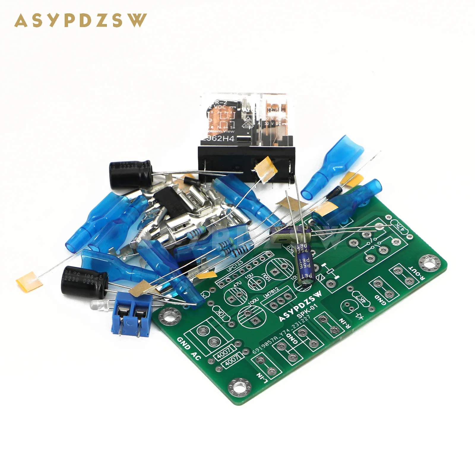 ASYPDZSW Mini Amplificador Estéreo, DIY Speaker Protection Kit, placa acabada, pode ser AC ou DC 12V IN, SPK-01