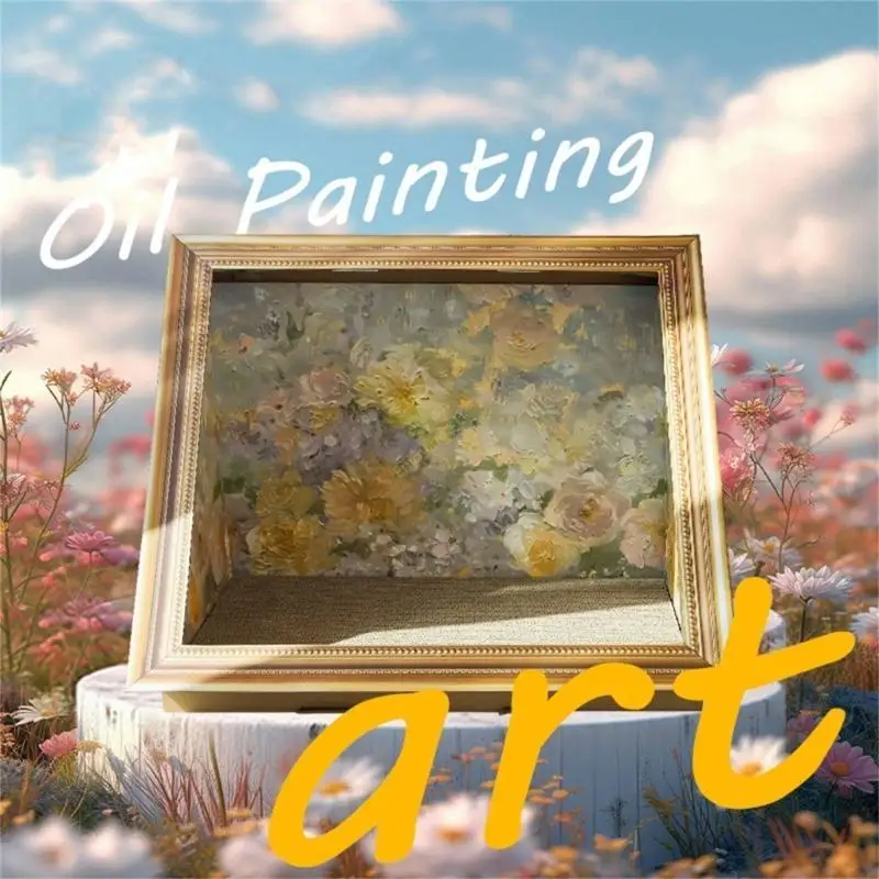 Cats Scratching Board with Oil Painting Designs Cats Scratcher Bed and Artistic Home Decorations for Pet Entertainment