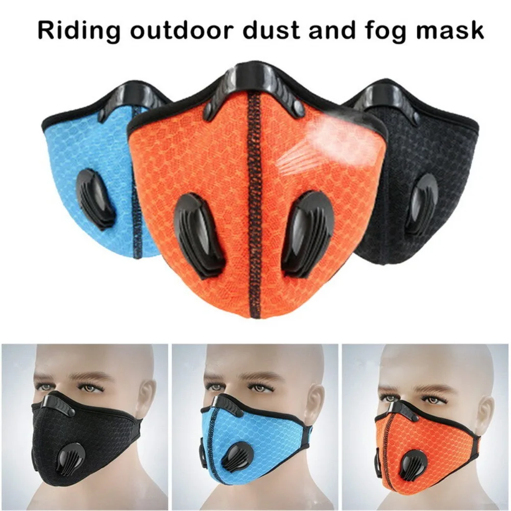 Ciclismo dobrável capa facial respirando máscara facial esporte ao ar livre anti-poluição pm2.5 boca capa filtro máscaras de segurança reutilizáveis lavável