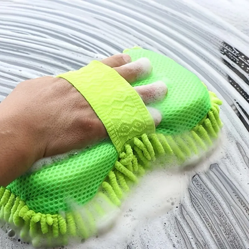 1PC Super Absorbent Chenille Car Wash Gloves - Scratch-Free Microfiber Car Detailing Gloves,Ultra-Soft Waffle Car Cleaning Cloth