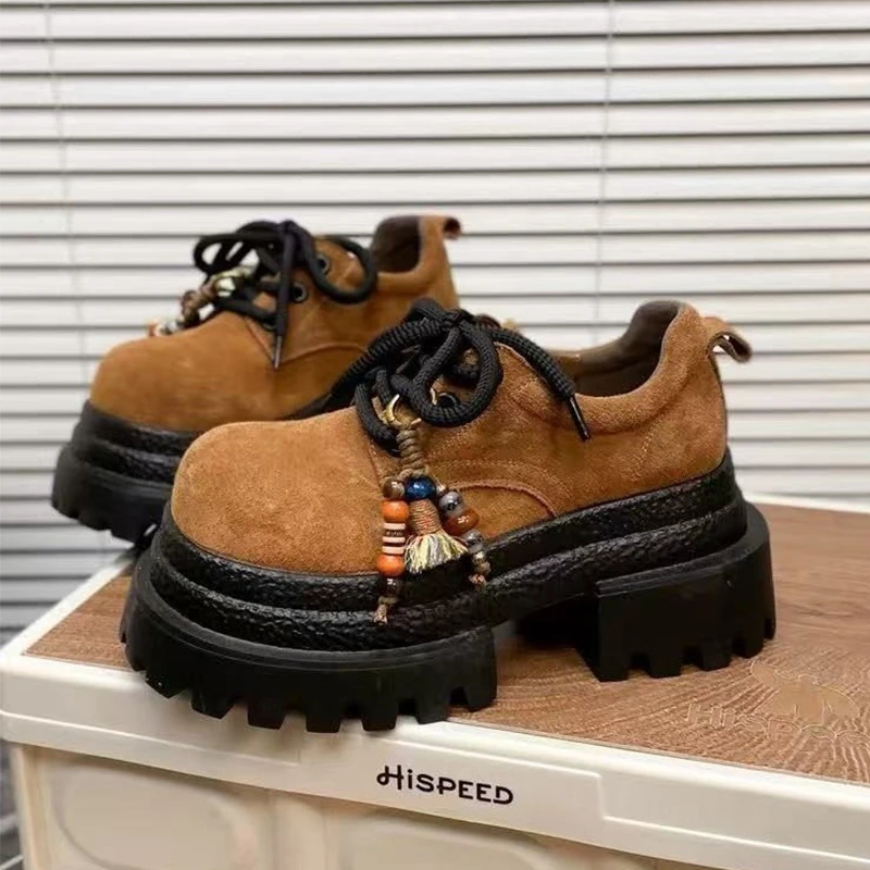 

Женские лоферы на плоской подошве и платформе, расшитые бисером, модная спортивная обувь, осень 2024, новая повседневная удобная обувь для прогулок на шнуровке, Mujer Zapatos