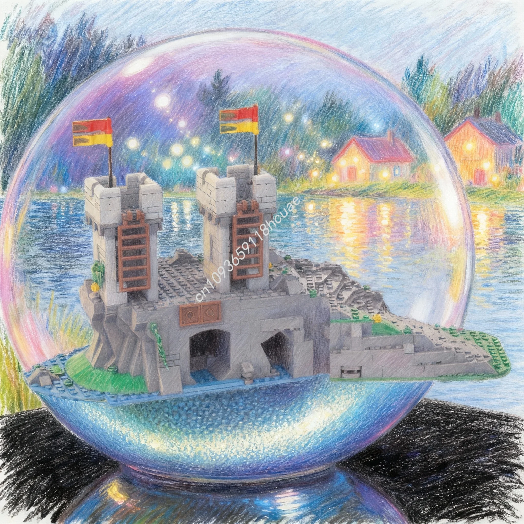 983pcs MOC Front Towers Extension Castle Model Building Blocks Construction Christmas Gifts DIY Creative Education Toy Idea