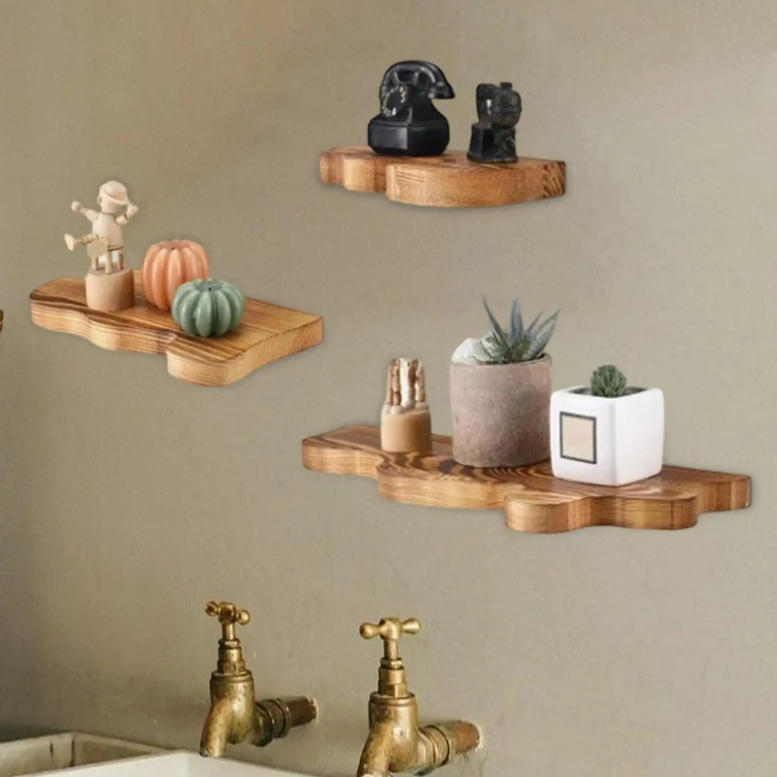 3개 벽걸이 선반 욕실 플로팅 선반 벽걸이형 정리함