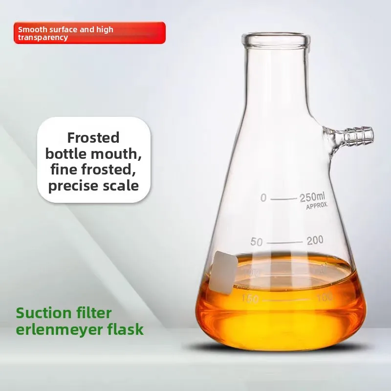Vacuum Filtration Glassware Side Arm Filter Flask Single Double Mouth Design For Lab Suction Separation Test