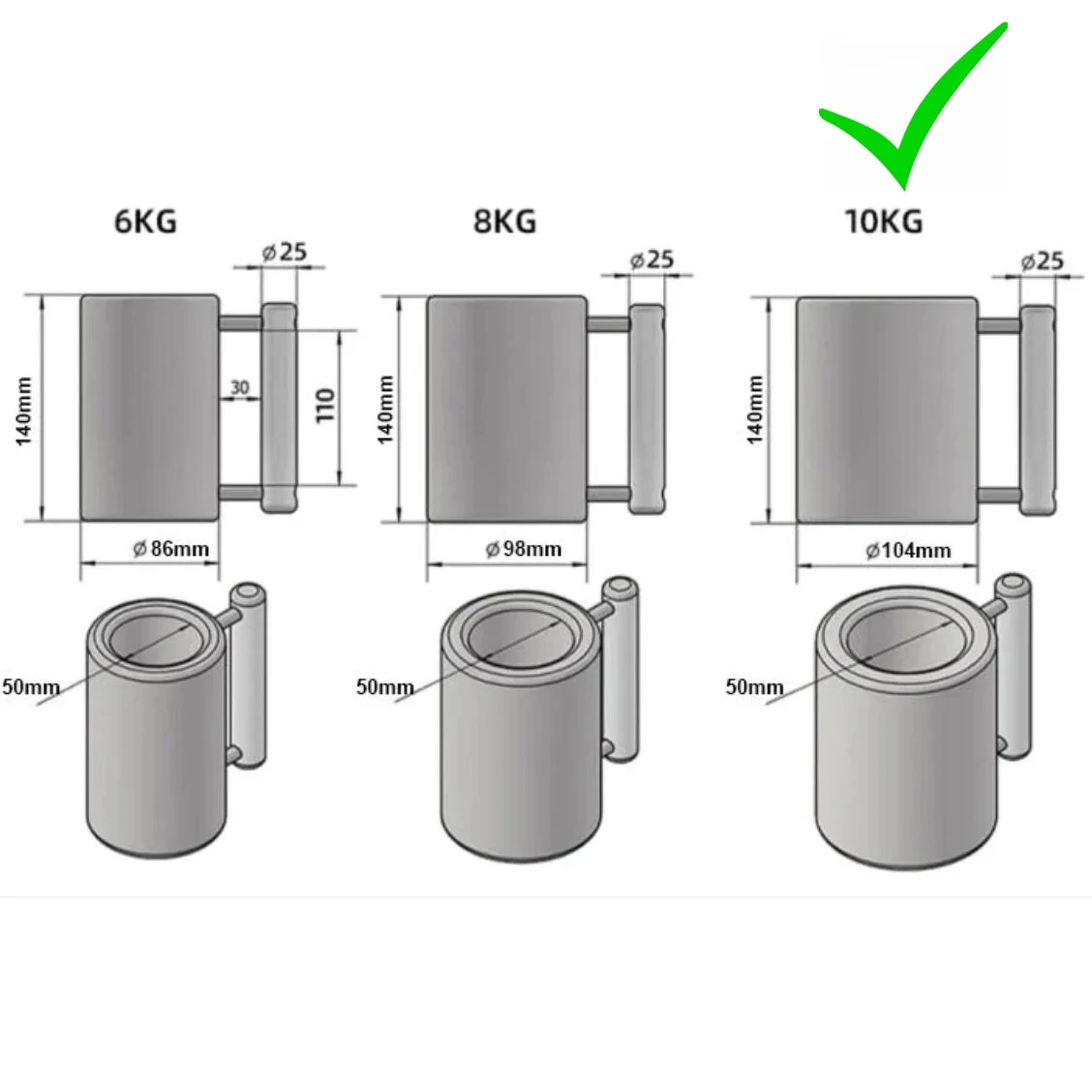 10kg Heavy Mug 22lbs Dumbbell AISI304 Material 13.5oz. 400ml Capacity