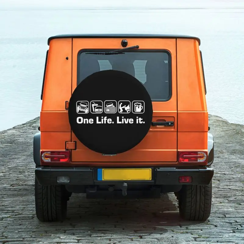 Custom One Life Live It copertura per pneumatici di scorta per Mitsubishi Pajero 4WD 4x4 RV protezioni per ruote per auto 14 \