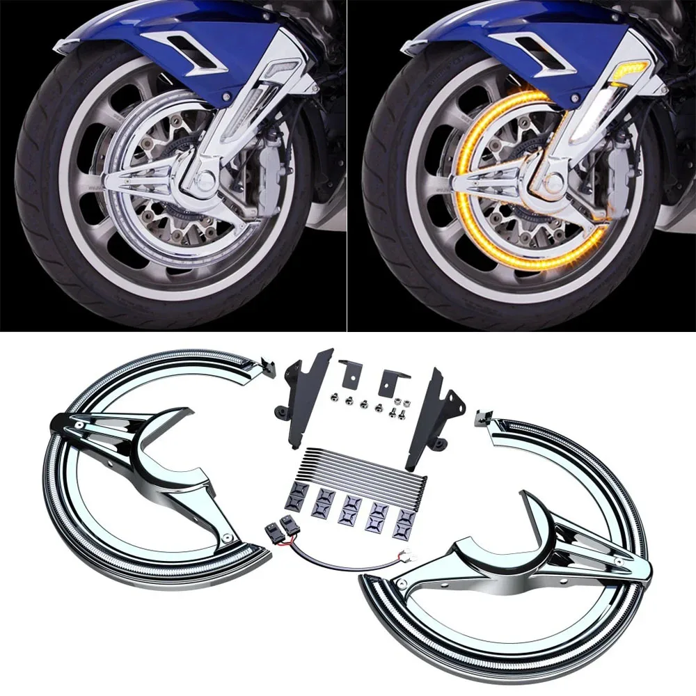 For Honda Goldwing 1800 F6B GL1800 2018 +UP 2019 2020 Black Or Chrome-Plated NEW GL1800 Motorcycle Brake Disc LED Rotor Cover