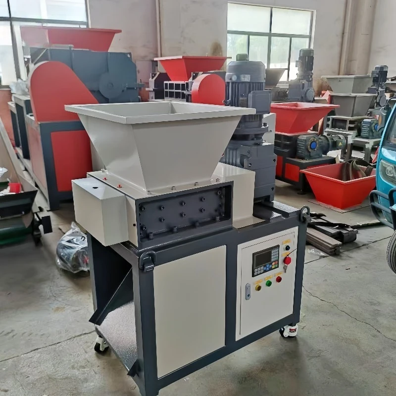 Cardboard Scrap Metal Crushing Small Plastic Tires Double Shaft Shredder for Sale