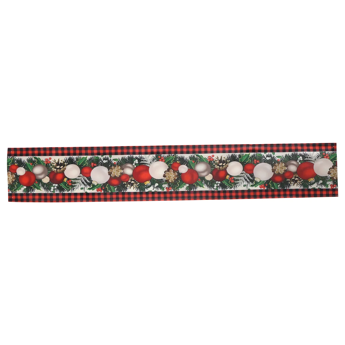 【ELEVATE LIFE】Linen Red and Black Check Plaid Christmas Table Runner 72 Inches Long Seasonal Winter Christmas Table Decoration A