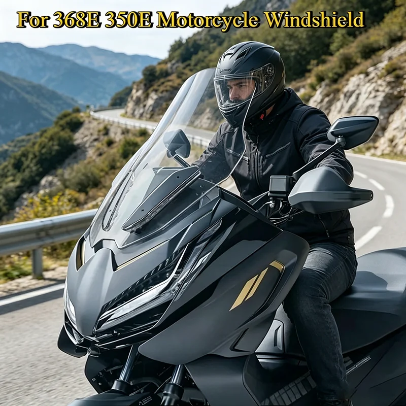For ZONTES 368E 350E Motorcycle Front Windshield Modification Accessories Rainproof Windshield Increased Chest Protector