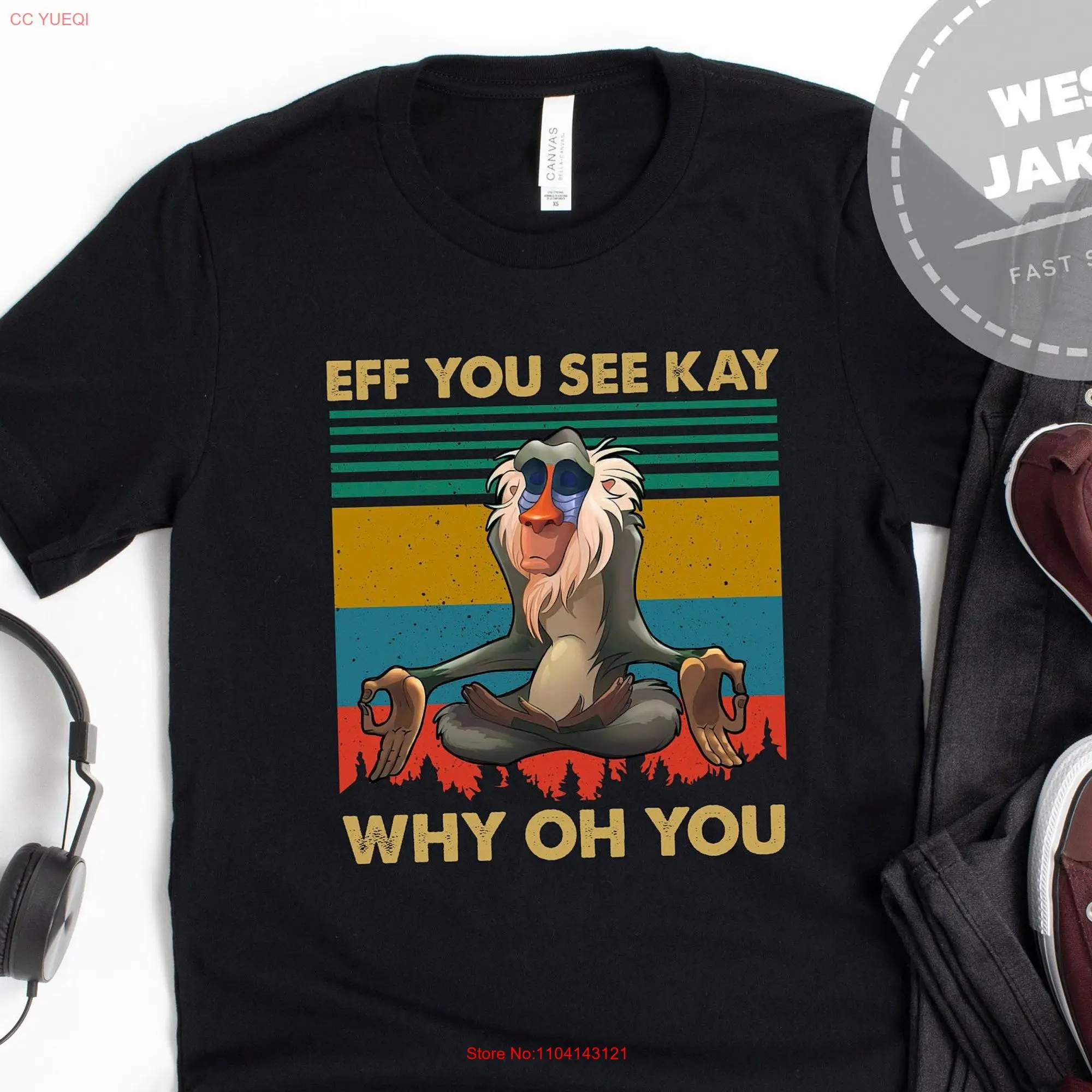 Rafiki Eff You See Kay Why Oh Vintage T Shirt Yoga Meditation Lovers Lion King Of Animals long or short sleeves