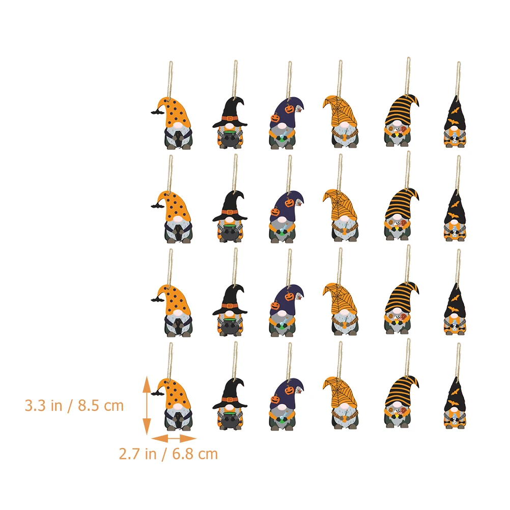 

24 Pcs Pendant Ornaments Hanging Halloween Wood Party Pendants Decorations Autumn Father