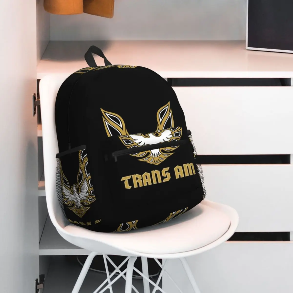 Pontiac Trans Am Firebird Bandit Golden Student Backpack School Bag Hiking Travel Daypack for Boys Girls Bookbag Shoulder Bags