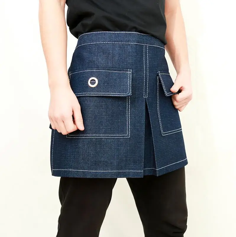 Bust Apron Printed Lettering Restaurant Bubble Tea Shop Waiter Hairdressing Nail Art Denim Apron Overalls Female Printed L