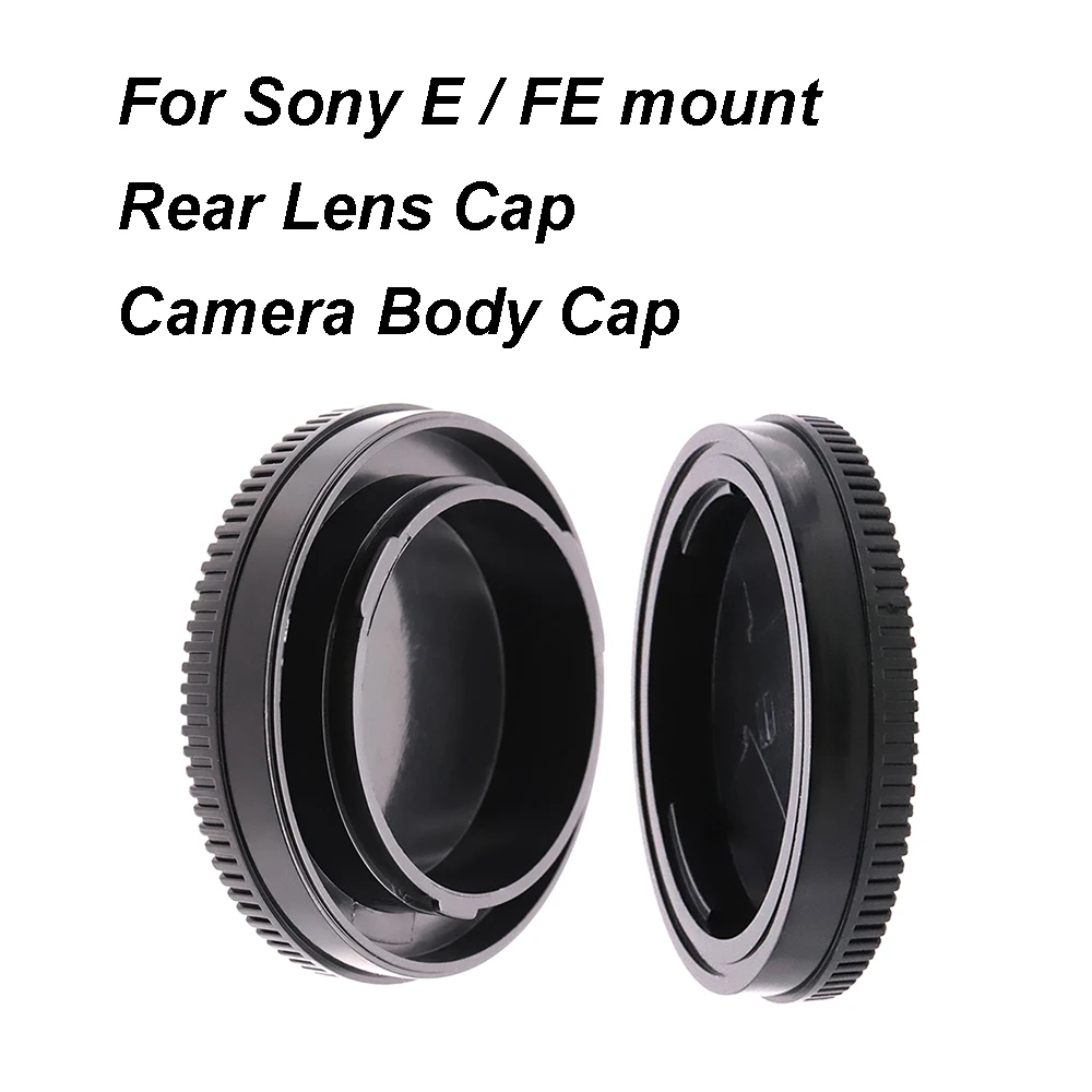 For Sony E / FE mount Lens Rear Cap / Camera Body Cap / Cap Set Plastic Black Lens Cover for A7 A7R A7S A1 A9 A5000 A6000 etc.