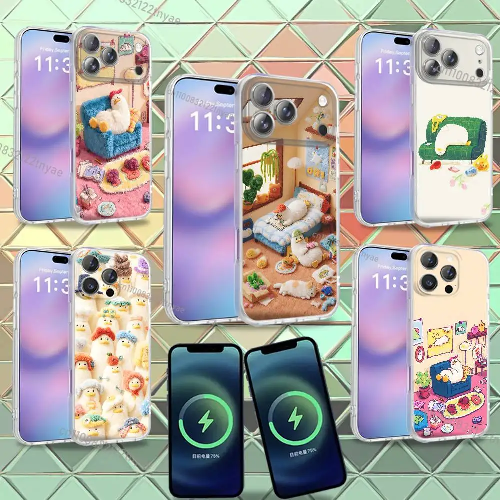 

Cute Cartoon Duck Design Kawaii Phone Case For iPhone 16,14,11,17,13,15,12,Air,Plus,Pro,Max,E,Mini Frosted for Magnetic Wireless