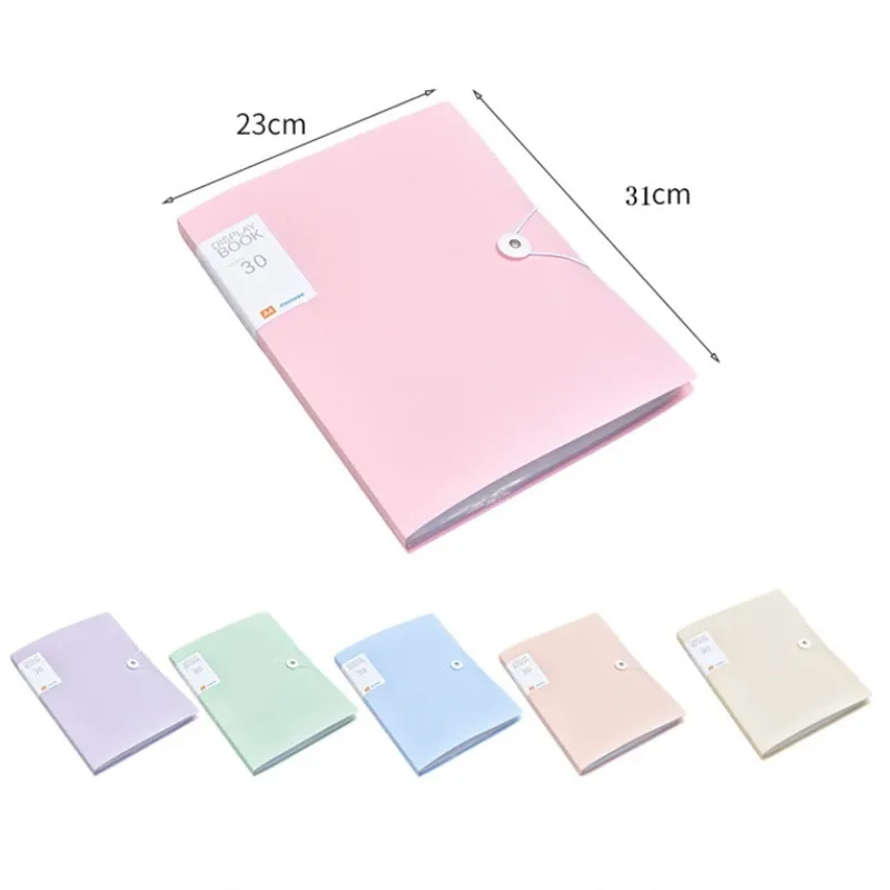 Imagem -06 - Transparent Insert Paper Document Organizer Bolsa a4 Pasta de Arquivo Display Book Material Escolar Escritório Papelaria 30 Páginas 60 Páginas