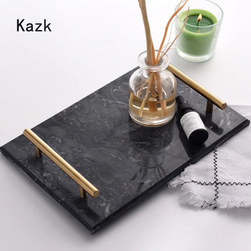 

Nordic Natural Marble Tray Home Bedroom Decor Jewelry Storage Tray Hotel Dining Table Dessert Tray Cake Stand Room Decoration