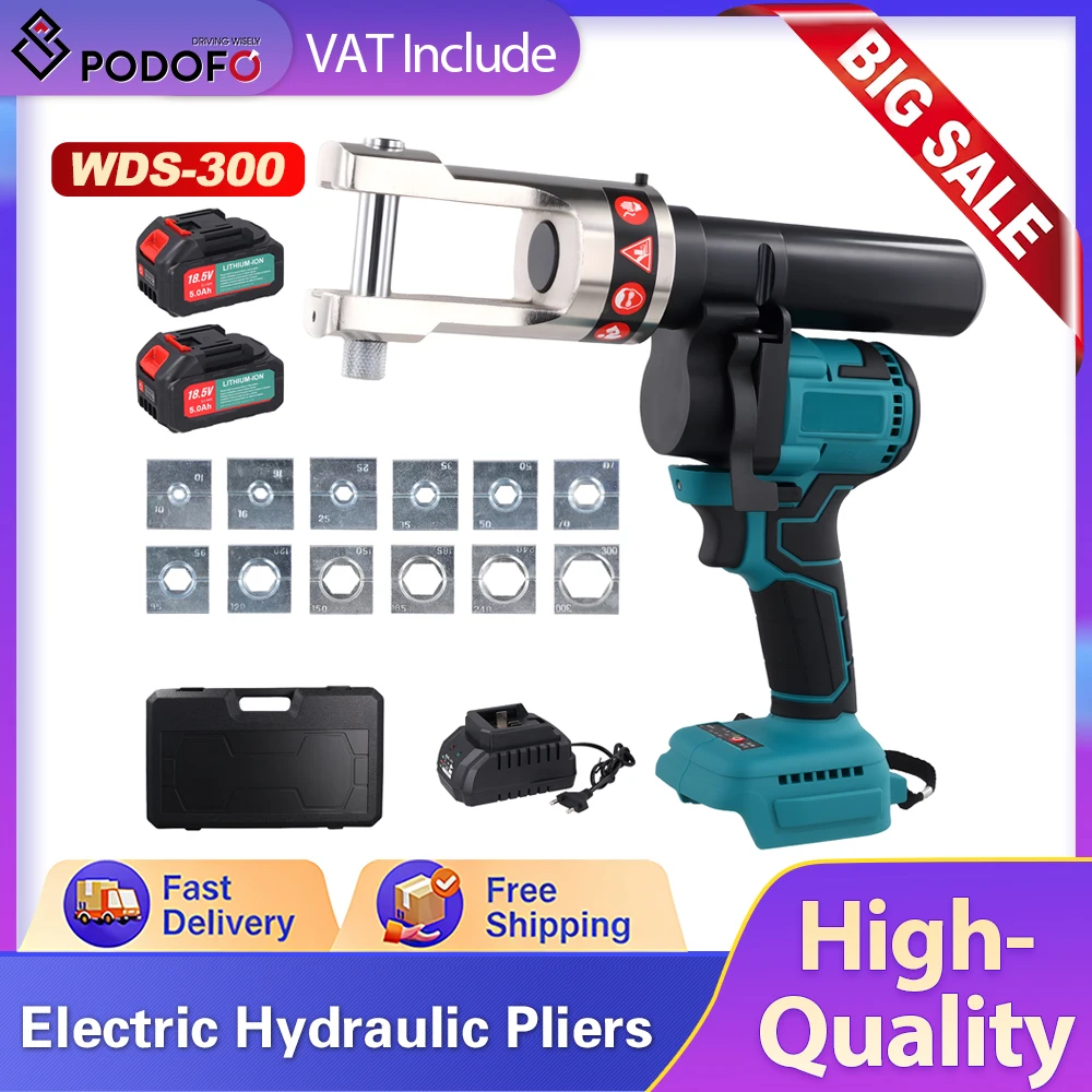 PodofoWDS-300CableCrimperToolCordlessElectricHydraulicCrimpingPliersCopperCableCrimpeTools16-300mm²CrimperTool-AliExpress202216001