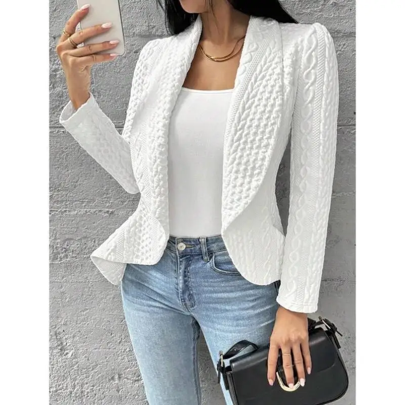 

Ele Long Sve awl Collar Suit for Women New Arrival Pure Color Cross-Border Casual Sportswear Autumn Season Seven-Qua...