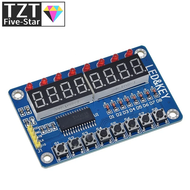 TZT 1/3PCS TM1638 Display-Modul für AVR Arduino Neues 8-Bit Digitales LED-Display 8-Bit – Detail 5