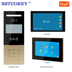 Tuya Smart Home App WiFi Audio Video Intercomunicador, Apartamento Porta Telefone, Câmera Campainha, 1080P POE Visual Biding, 7 