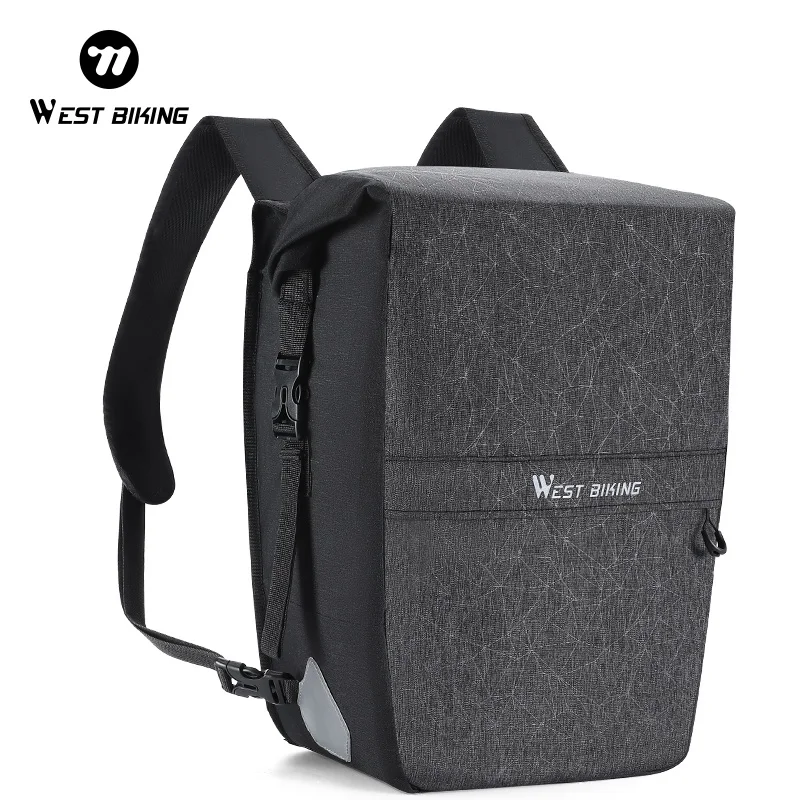 WEST BIKING Lokaler Versand 17-29L Wasserdichte Fahrradtasche Konvertierbarer Rücksitz-Rucksack Pendler-Reise-Outdoor-Fahrradzubehör