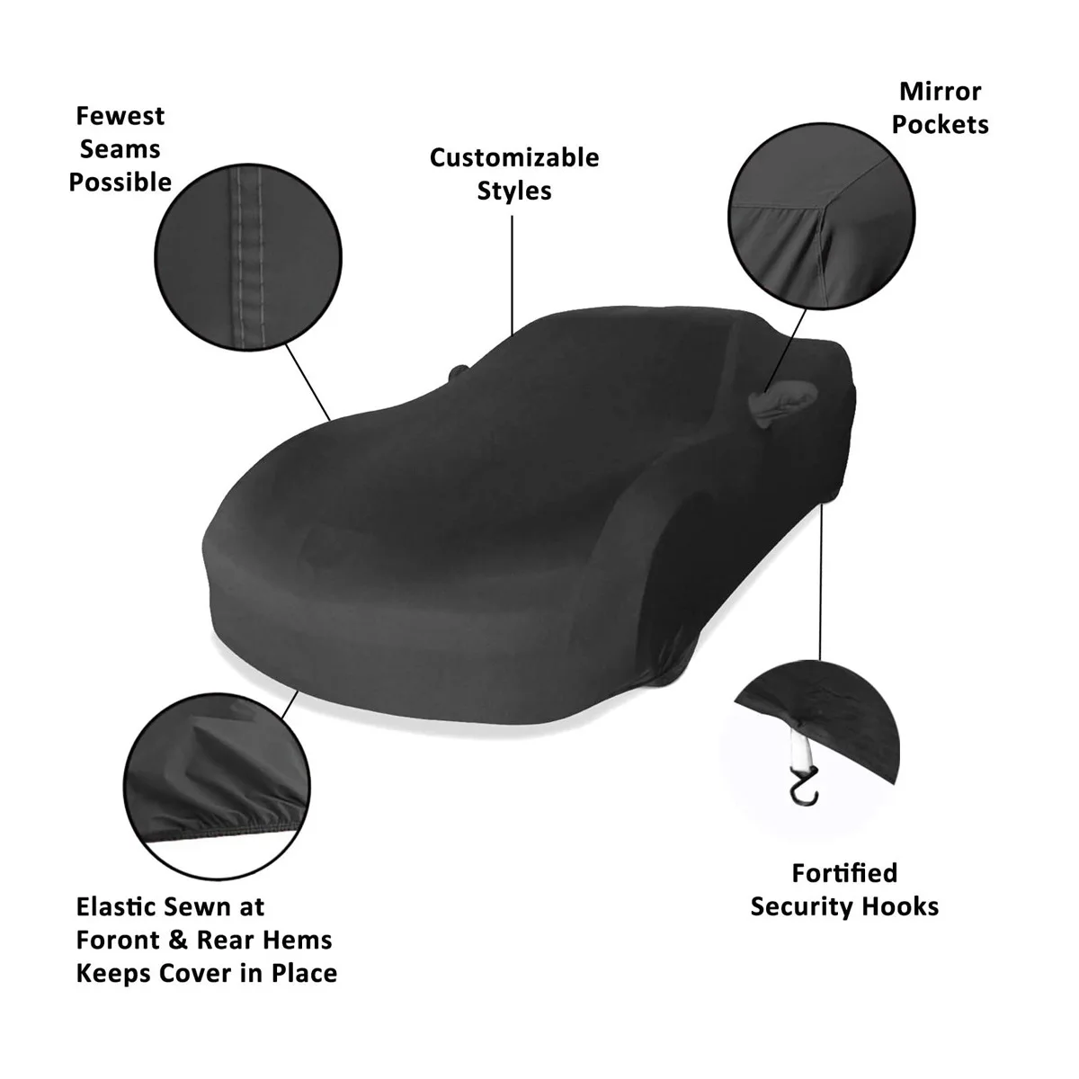 Hot-selling Custom Made for Chevy Corvette Cover for Car Dust Proof Indoor Car Cover Velvet Stretch Car Body Cover Tarpaulin view 4
